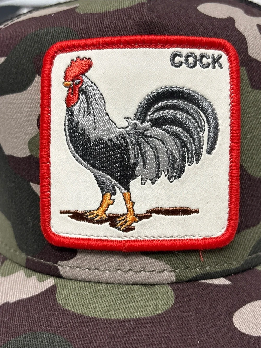 Camo Goorin Bro’s Rooster patch Trucker Hat - Green